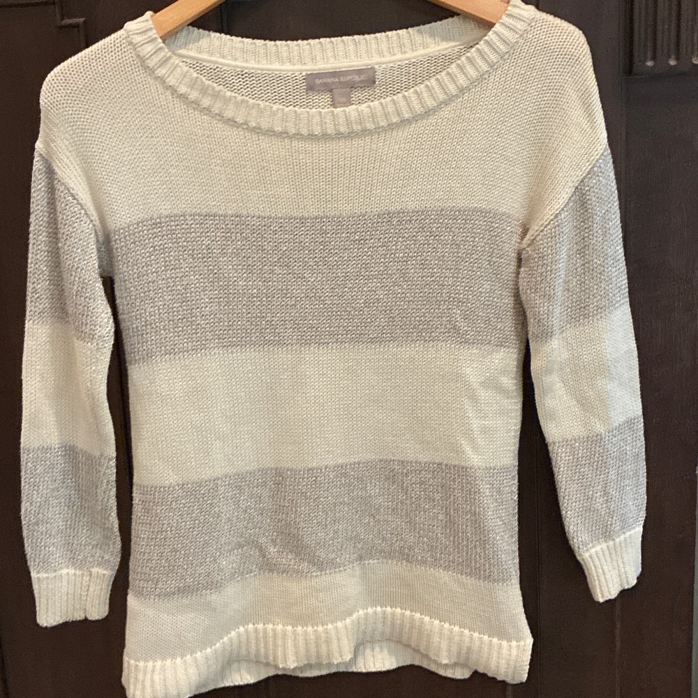 Banana Republic white and metallic sweater